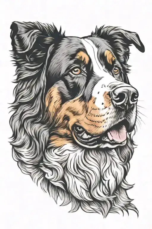 Bernese mountain dog breed tattoo design idea