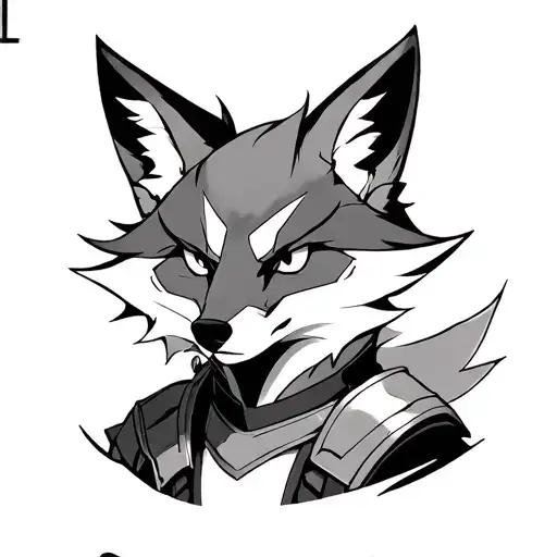 Solo leveling japanese manga fox in armor tattoo design idea