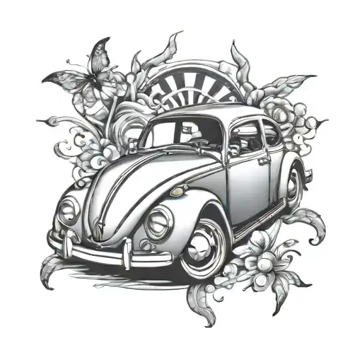 Volkswagen Beetle tattoo design idea