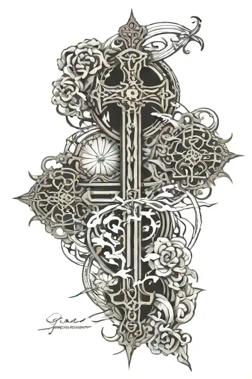 genesis 3:19 incorporated with cross tattoo design idea