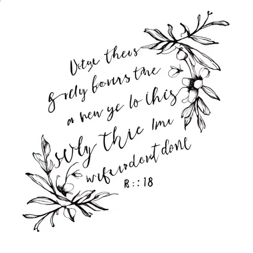 floral with words Romans 8:18 tattoo design idea