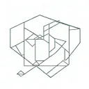 two geometric cubes that merge into each other in a heart shape tattoo design idea