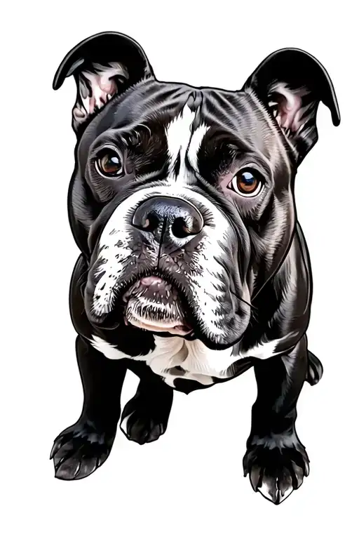 American bully dog tattoo design idea