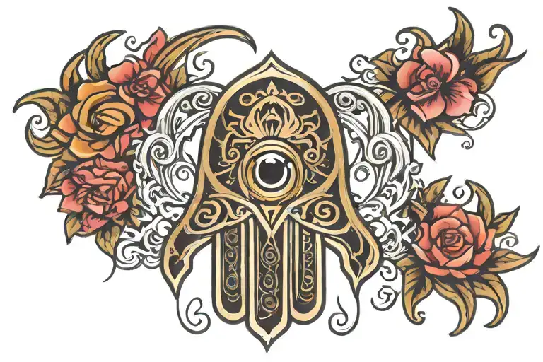 Hamsa symbol tattoo design idea