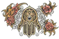 Hamsa symbol tattoo design idea
