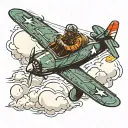 fighter pilot flying a plane tattoo design idea