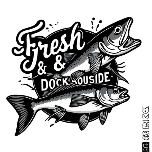 "Fresh trout & dockside bouqet" fish swimming tattoo design idea