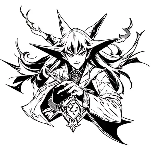 black magician yu gi oh tattoo design idea