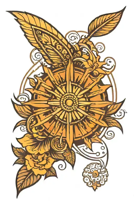 philippine sun rays tattoo design idea