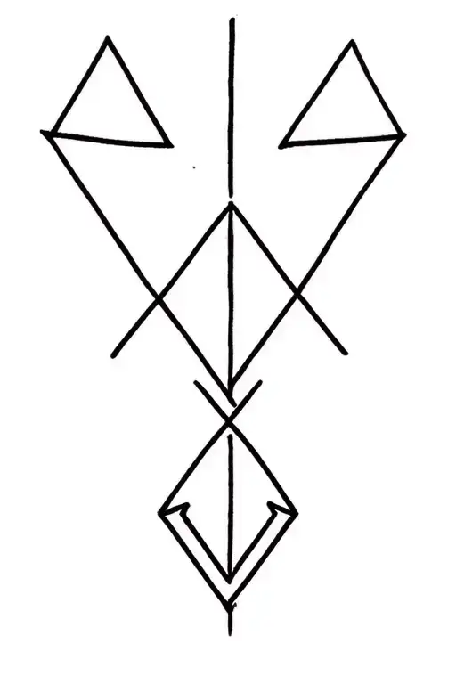arrow with 3 triangles brother and sister tattoo design idea