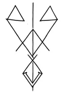 arrow with 3 triangles brother and sister tattoo design idea