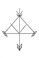 arrow with 3 triangles brother and sister tattoo design idea