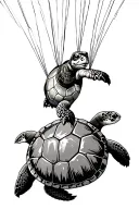 turtle skydiving tattoo design idea