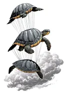turtle skydiving tattoo design idea