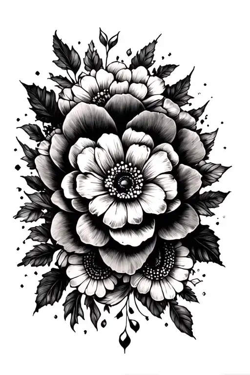girly tattoo but dark backgrounds tattoo design idea