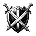 knights Templar shield and sword tattoo design idea