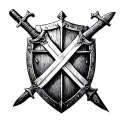 knights Templar shield and sword tattoo design idea