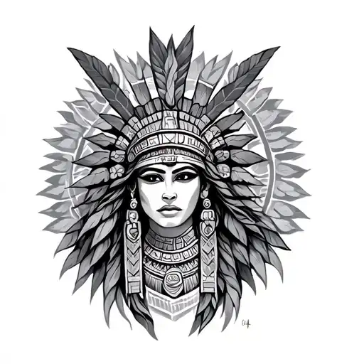 Aztec goddess tattoo design idea