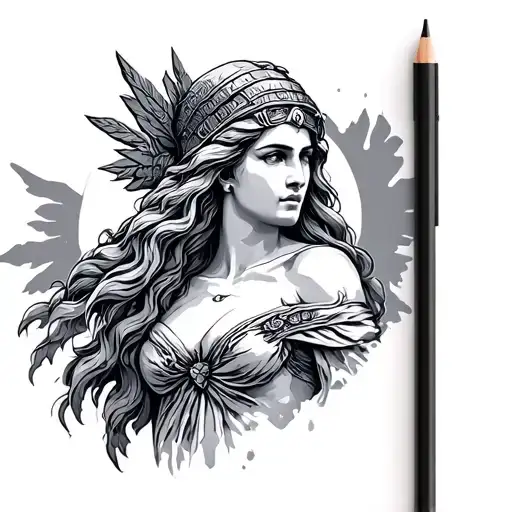 Athena Goddess tattoo design idea