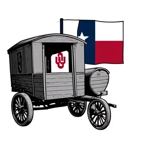 in hebrew, Wesley Baker and Walker Daniel, integrate Oklahoma Sooners wagon and the Texas State Flag. tattoo design idea