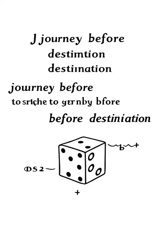"journey before destination" d20 dice tattoo design idea