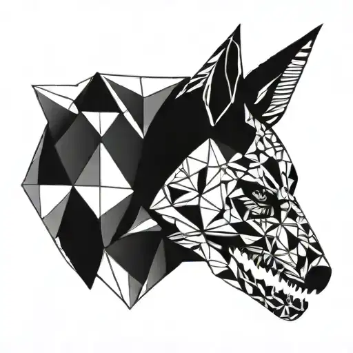 skull and coyote head tattoo design idea