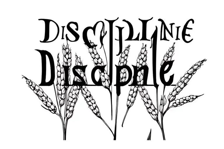 "Discipline " sorghum and pearl millet tattoo design idea
