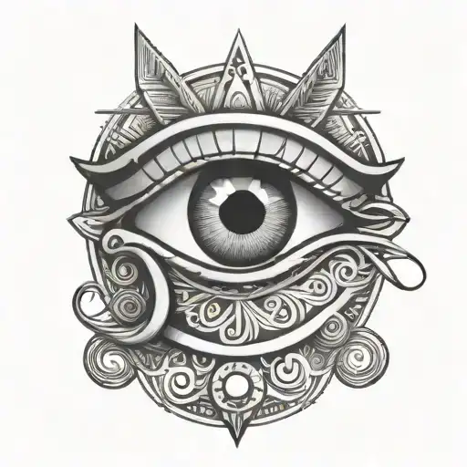 Eye of Ra and Rinnegan eye tattoo design idea