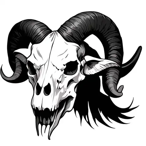 Aries Ram skull tattoo design idea
