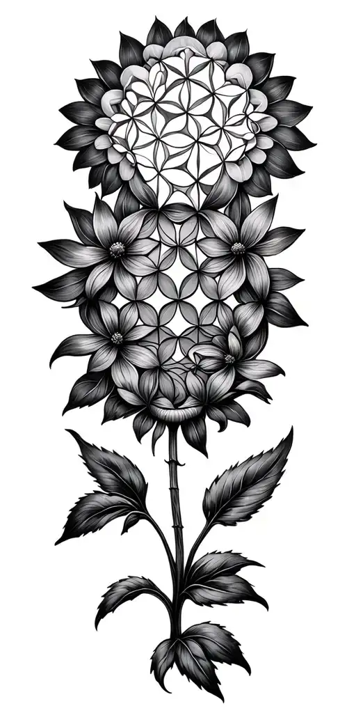 flower of life, sacred geometry tattoo design idea