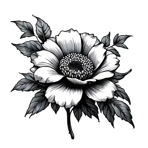 November month flower with October birth flower blooming tattoo design idea
