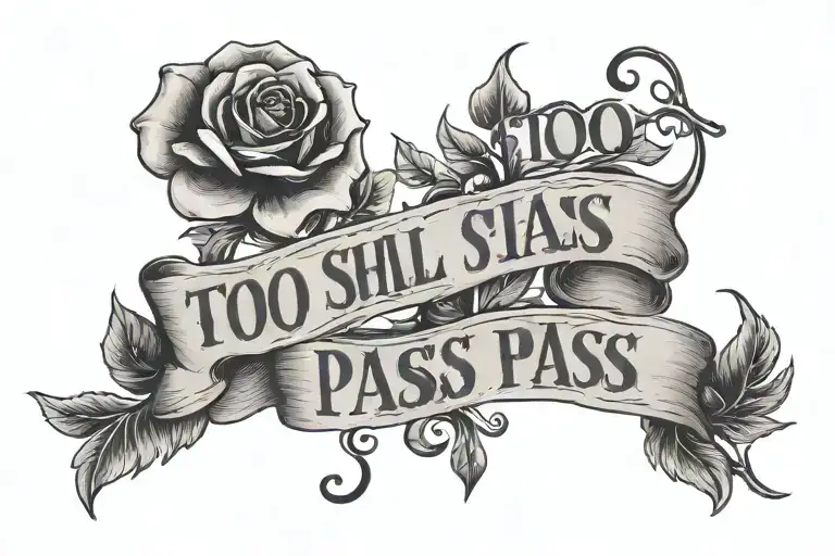 this too shall pass written tattoo design idea