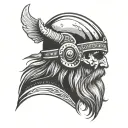 Viking skull with beard side profile tattoo design idea