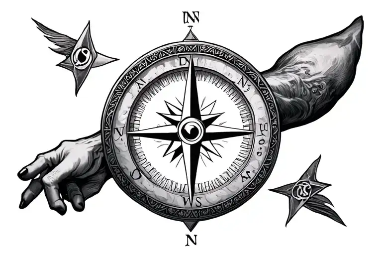 illuminati Consisting a Compass arm tattoo design idea