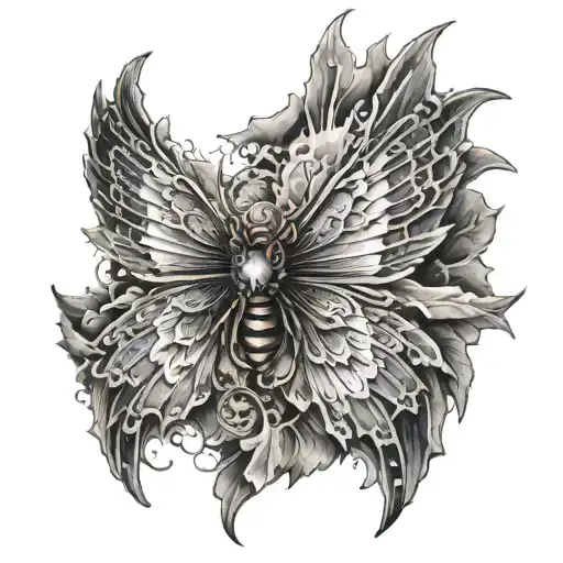 negative D with wings   tattoo design idea