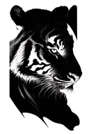 white tiger emerging tattoo design idea