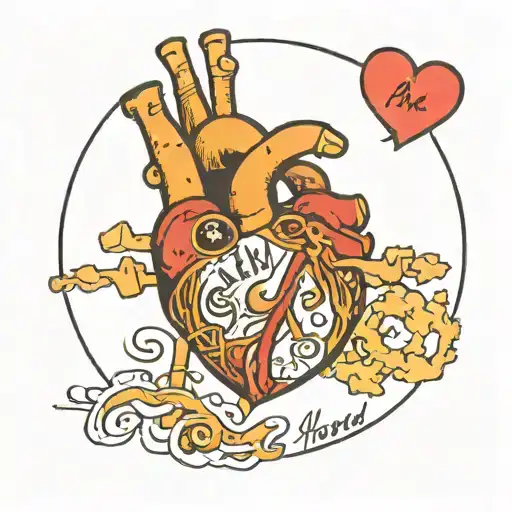 a drawing of a heart with Alex written inside tattoo design idea