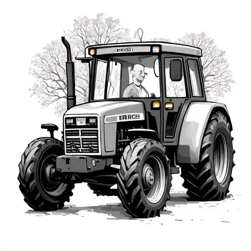 tractor memorial for grandparents tattoo design idea