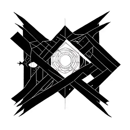 crossroads between heaven and hell tattoo design idea