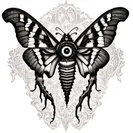 moth and third eye tattoo design idea