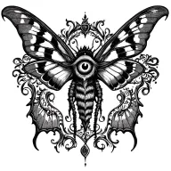 moth and third eye tattoo design idea