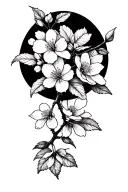 cherry blossoms tattoo design idea