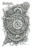 Broken clock tattoo design idea