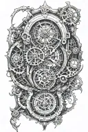 Broken clock tattoo design idea