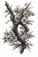 cherry blossom tree branches tattoo design idea