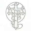 cross with dragon  tattoo design idea