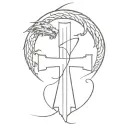 cross with dragon  tattoo design idea
