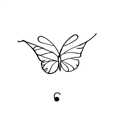 semicolon butterfly tattoo design idea