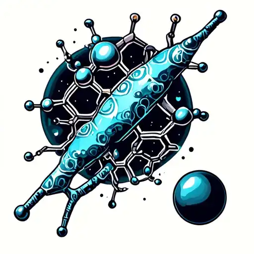 minimalist tattoo of adrenaline molecule tattoo design idea