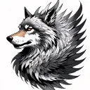 Phoenix And Wolf tattoo design idea